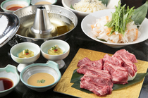 日本料理　料亭　门松_可以满足地享受到和牛的上等肉质美味『日本和牛的涮涮锅・寿喜烧套餐』
