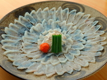 割烹福寿司 高津户_尽享正宗下关产河豚之美味。以套餐料理口味的“河豚生鱼片”