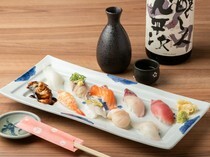 割烹酒吧 MIOTUKUSHI 天王寺店_酒水或料理间隙轻松享用的“寿司十种”