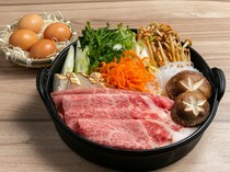 肉NOASATSU_请尽情享用严选近江牛肉和高级肉类料理的“≪顶级国产和牛≫ 寿喜烧套餐（包括无限量畅饮）”
